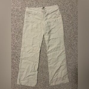 100% Linen Charlotte Russe Y2K Khaki Low Rise Convertible Pants Size 3